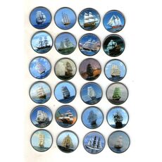 Набор сувенирных монет Collection 2018 Парусники 20 мм 24 шт Разноцветный (hub_p9wid0), купити в Україні, зображення 1
