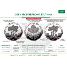 Монета в буклете Mine Ой у лузі червона калина 5 гривен 2022 г 35 мм Серебристый (hub_kr0ne8), купити в Україні, зображення 4