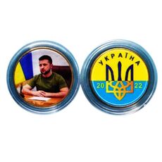 Сувенирная монета Mine 2022 Владимир Зеленский 1 гривна 26 мм Золотистый (hub_h4yogf), купити в Україні, зображення 1