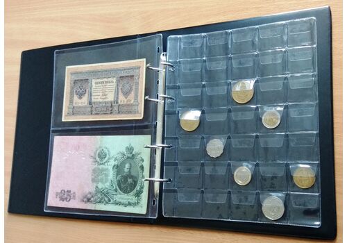 Универсальный альбом для монет и банкнот Collection с черными листами Темно-Зеленый (hub_e0nj4d), фото 5