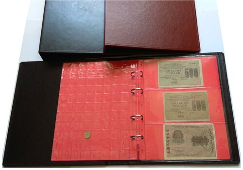 Альбом для монет и банкнот Elit наборной красные листы Коричневый (hub_kp2uce), фото 6