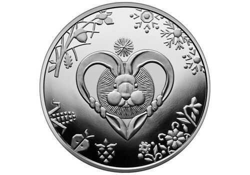 Монета в сувенирной упаковке Mine Год Кролика 5 гривен 2022 г 35 мм Серебристый (hub_dmvlpr), фото 4