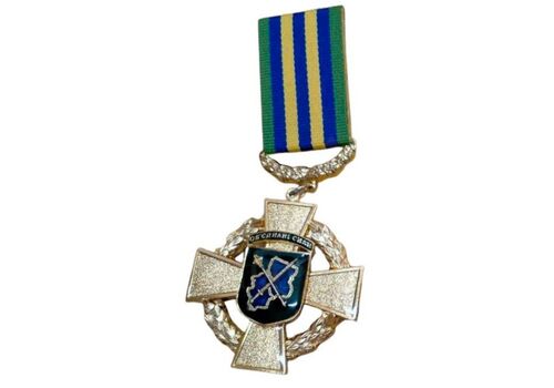 Медаль Mine Козацкий Крест Объединенных сил 2-й степени с бланком 50х53х1,5 мм Золотистый (hub_bckqub), фото 1