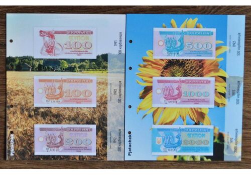 Альбом + комплект листов с разделителями для банкнот Украины 1992-1995 гг. купоны/карбованцы (hub_06k5yl), фото 4