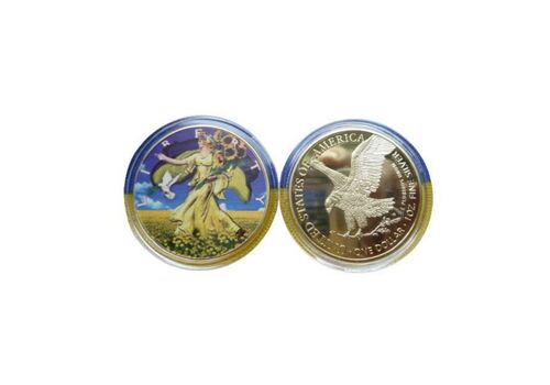 Сувенирная монета Collection Свобода Украины подсолнухи 2022 UNC 30 мм Золотистый (hub_7hbvxq), фото 1
