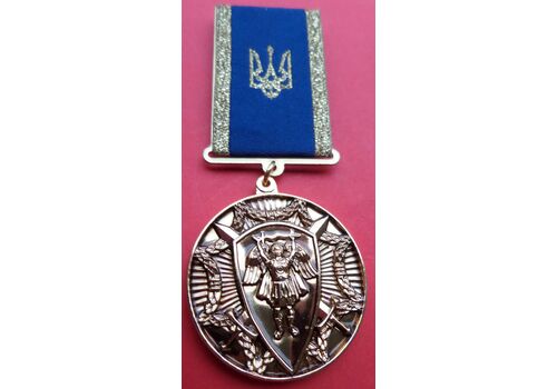 Награда Collection Защитнику Украины с архангелом + бланк 35х3 мм Золотистый (hub_evzpln), фото 4