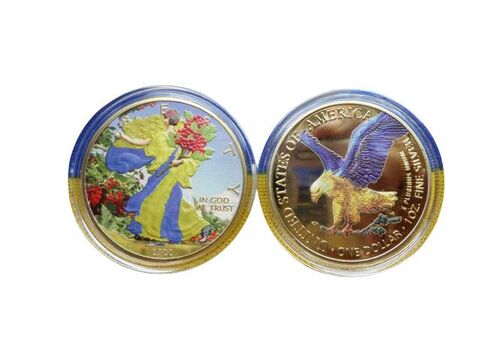 Сувенирная монета Collection Свобода Украины Червона калина 2022 UNC 30 мм Золотистый (hub_jbotsg), фото 1