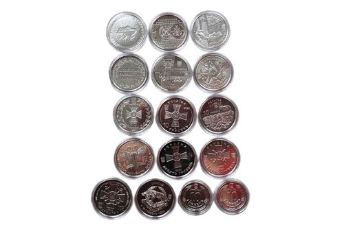 Набор монет в капсулах Collection Вооруженные Силы Украины 30 мм 16 шт Cеребристый (hub_2v1n7u), фото 3