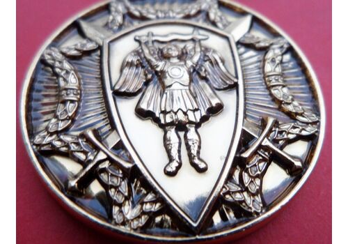 Награда Collection Защитнику Украины с архангелом + бланк 35х3 мм Золотистый (hub_evzpln), фото 5