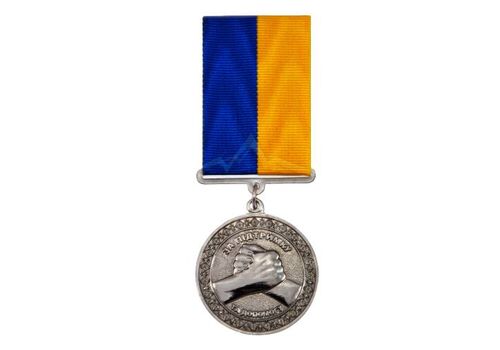 Медаль за Волонтерскую деятельность с удостоверением Mine 32 мм Серебристый (hub_glxo54), фото 1