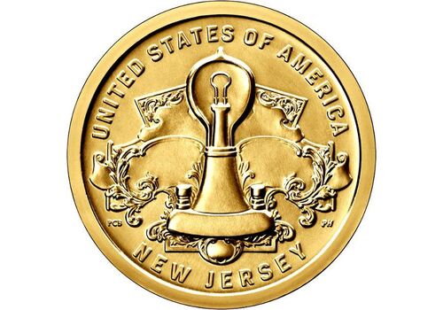 США 1 доллар 2019 Инновации, Нью-Джерси, Лампа накаливания (hub_gz54mr), фото 1