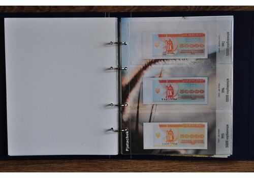 Альбом + комплект листов с разделителями для банкнот Украины 1992-1995 гг. купоны/карбованцы (hub_06k5yl), фото 8