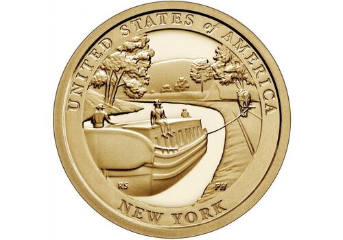 США 1 доллар 2021 Инновации, Нью-Йорк, Канал Эри (hub_3tvhpq), фото 1