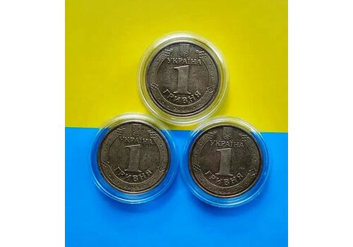 Набор монет Mine Слава Украине 26 мм 7 шт Золотистый (hub_0w3i17), фото 3