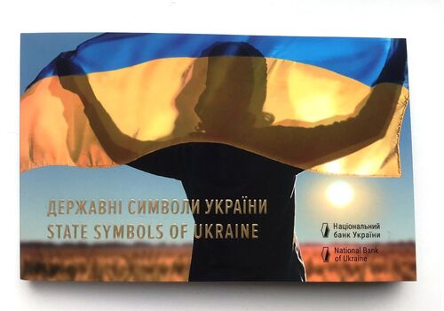 Набор монет в буклете Mine Государственные символы Украины 5 гривен 2022 г 35 мм 3 шт Разноцветный (hub_5sogyo), фото 5