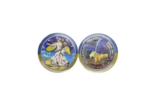Сувенирная монета Collection Свобода Украины 2022 UNC 40 мм Золотистый (hub_ee2719), фото 2