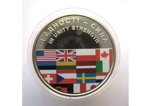 Монета в буклете Collection В единстве сила 5 гривен 2022 г 35 мм Серебристый (hub_0kghxh), фото 4