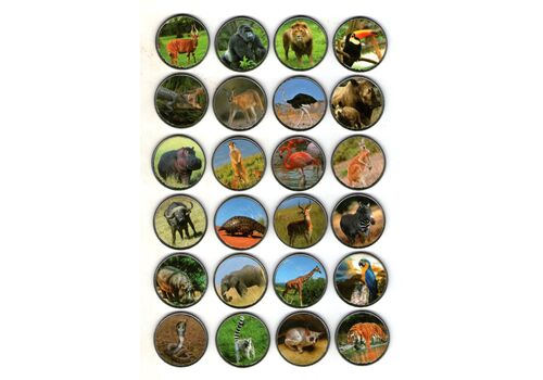 Набор сувенирных монет Collection 2018 Фауна 24 шт 20 мм Разноцветный (hub_q1ejlx), фото 1