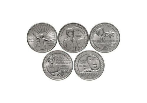 Набор монет Collection США 25 центов 2022 женщины Америки 5 шт 20.2 мм Серебристый (hub_iz4kiy), фото 1