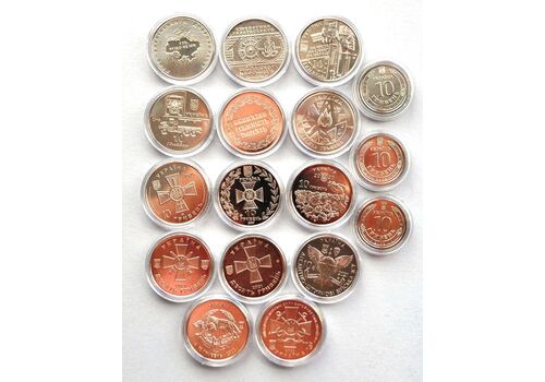 Набор монет в капсулах Collection Вооруженные Силы Украины 30 мм 19 шт Cеребристый (hub_1z6tkv), фото 3