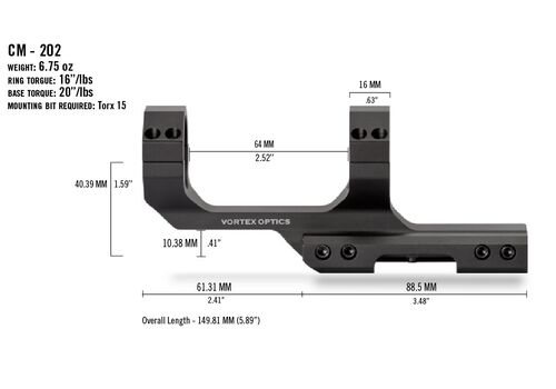 Кріплення Vortex Cantilever Mount 30mm 2&quot; Offset Rings (CM-202), фото 5