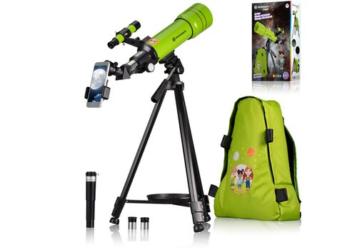 Телескоп Bresser Junior 70/400 Green з адаптером для смартфона + рюкзак (8850610B4K000), фото 1