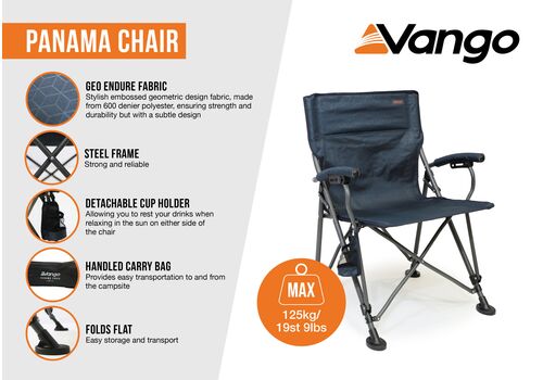 Стілець кемпінговий Vango Panama XL Chair Granite Grey (CHTPANAMA000001), фото 10