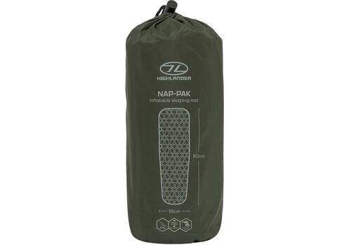 Килимок надувний Highlander Nap-Pak Inflatable Sleeping Mat 5 cm Olive (AIR071), фото 6