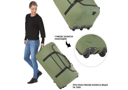 Сумка дорожня на колесах TravelZ Wheelbag 100 Liter Green (603095), фото 4