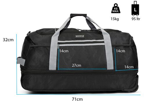 Сумка дорожня на колесах TravelZ Wheelbag Doubleloader foldable black  (603096), фото 4